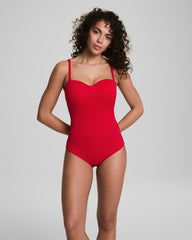 SPANXshape™ Swim Convertible Pique Bandeau One-Piece Spanx Red