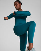 SPANXshape™ Booty Boost® 7/8 Leggings with SecretSweat Tech Light Emerald Bay