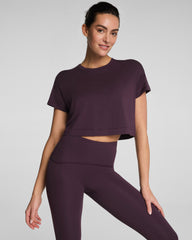 SPANX® Outpace Cropped Tee Blackberry