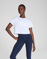 SPANX® Outpace Cropped Tee Vivid White