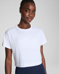 SPANX® Outpace Cropped Tee Vivid White