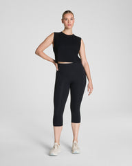 SPANX® Outpace Cropped Tank Very Black