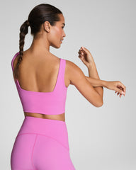 SPANX® Get Moving Cropped Square Neck Shelf Tank Pink Geranium