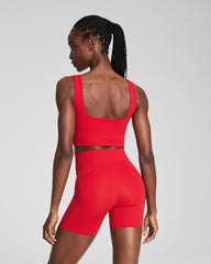 SPANX® Get Moving Cropped Square Neck Shelf Tank Spanx Red