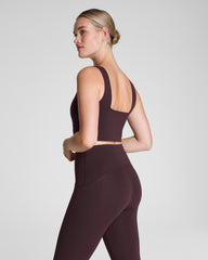 SPANX® Get Moving Cropped Square Neck Shelf Tank Truffle Brown