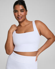 SPANX® Get Moving Cropped Square Neck Shelf Tank Vivid White