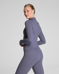 SPANX® Get Moving Brushed Contour Half Zip Pewter