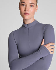 SPANX® Get Moving Brushed Contour Half Zip Pewter