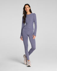 SPANX® SoftStretch Contour Mockneck Long Sleeve Top Pewter Heather