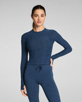 SPANX® SoftStretch Contour Mockneck Long Sleeve Top Timeless Navy/Dark Timeless Navy