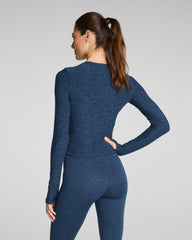 SPANX® SoftStretch Contour Mockneck Long Sleeve Top Timeless Navy/Dark Timeless Navy