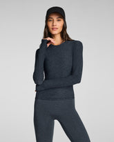 SPANX® SoftStretch Contour Mockneck Long Sleeve Top Very Black/Light Very Black