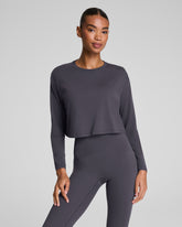 SPANX® Outpace Cropped Long Sleeve Top Storm