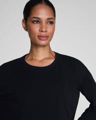 SPANX® Outpace Cropped Long Sleeve Top Very Black