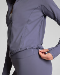 SPANX® Get Moving Brushed Full Zip Jacket Pewter