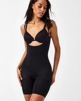 SPANXsculpt™ Seamless Power Open-Bust Mid-Thigh Bodysuit Very Black