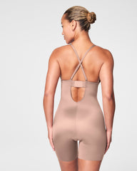 SPANXshape™ Suit Your Fancy Plunge Low-Back Mid-Thigh Bodysuit  Cafe Au Lait