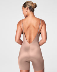 SPANXshape™ Suit Your Fancy Plunge Low-Back Mid-Thigh Bodysuit  Cafe Au Lait