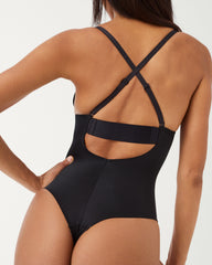 SPANXshape™ Suit Your Fancy Plunge Low-Back Thong Bodysuit  Very Black