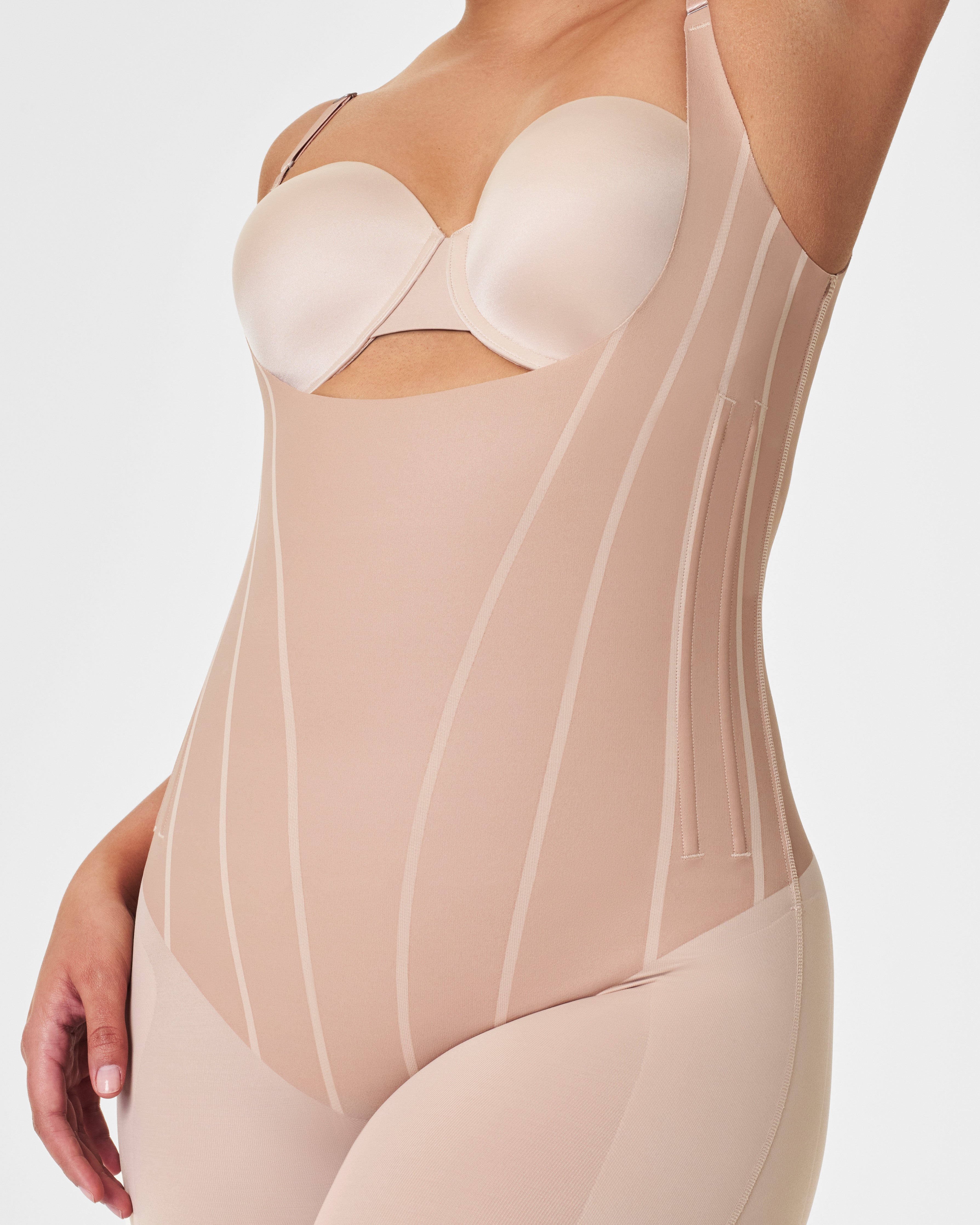 SPANXsupersculpt™ TotalContour Open-Bust Mid-Thigh Bodysuit  Natural Bronze
