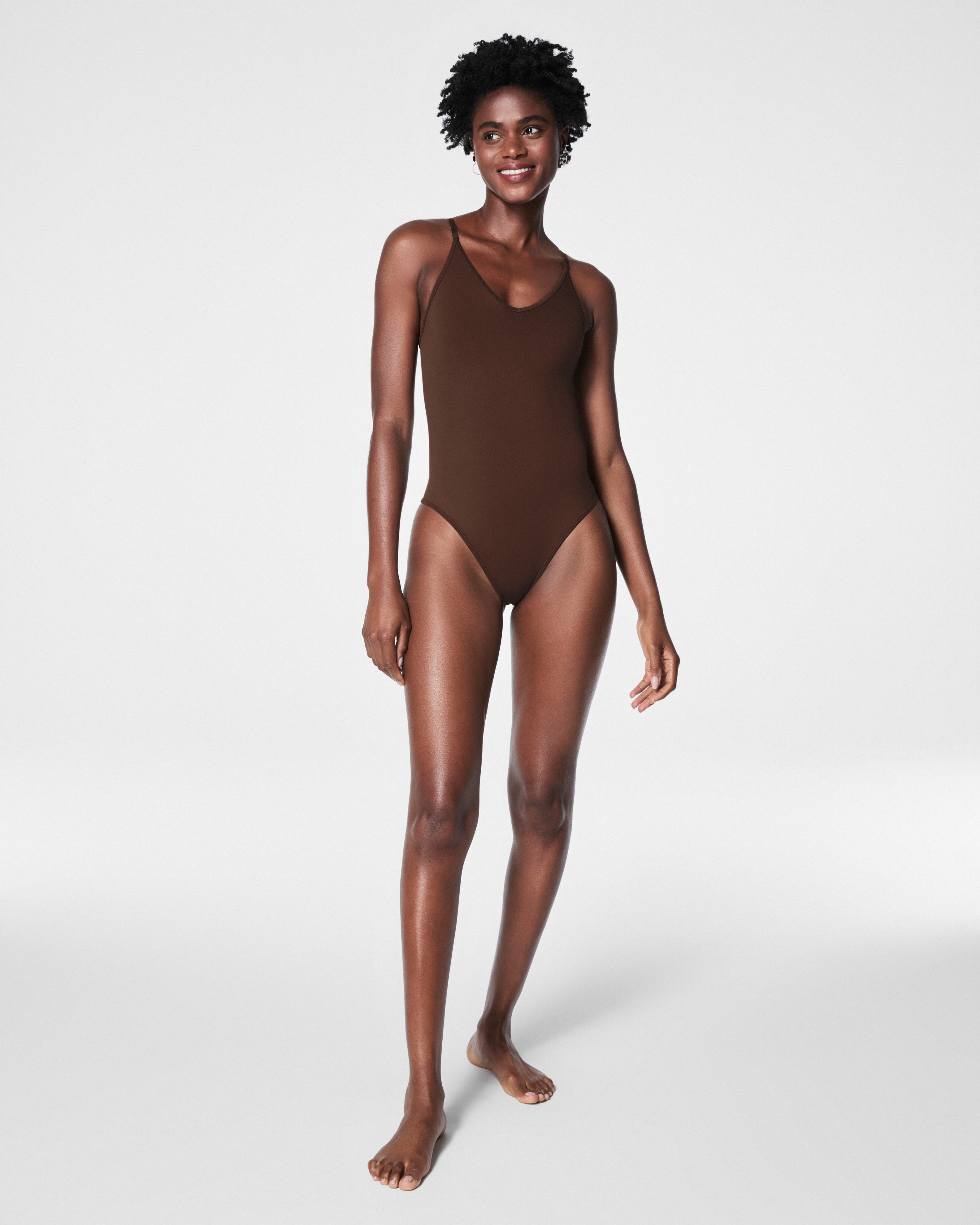 SPANXsculpt™ Seamless Power Thong Bodysuit  Chestnut Brown