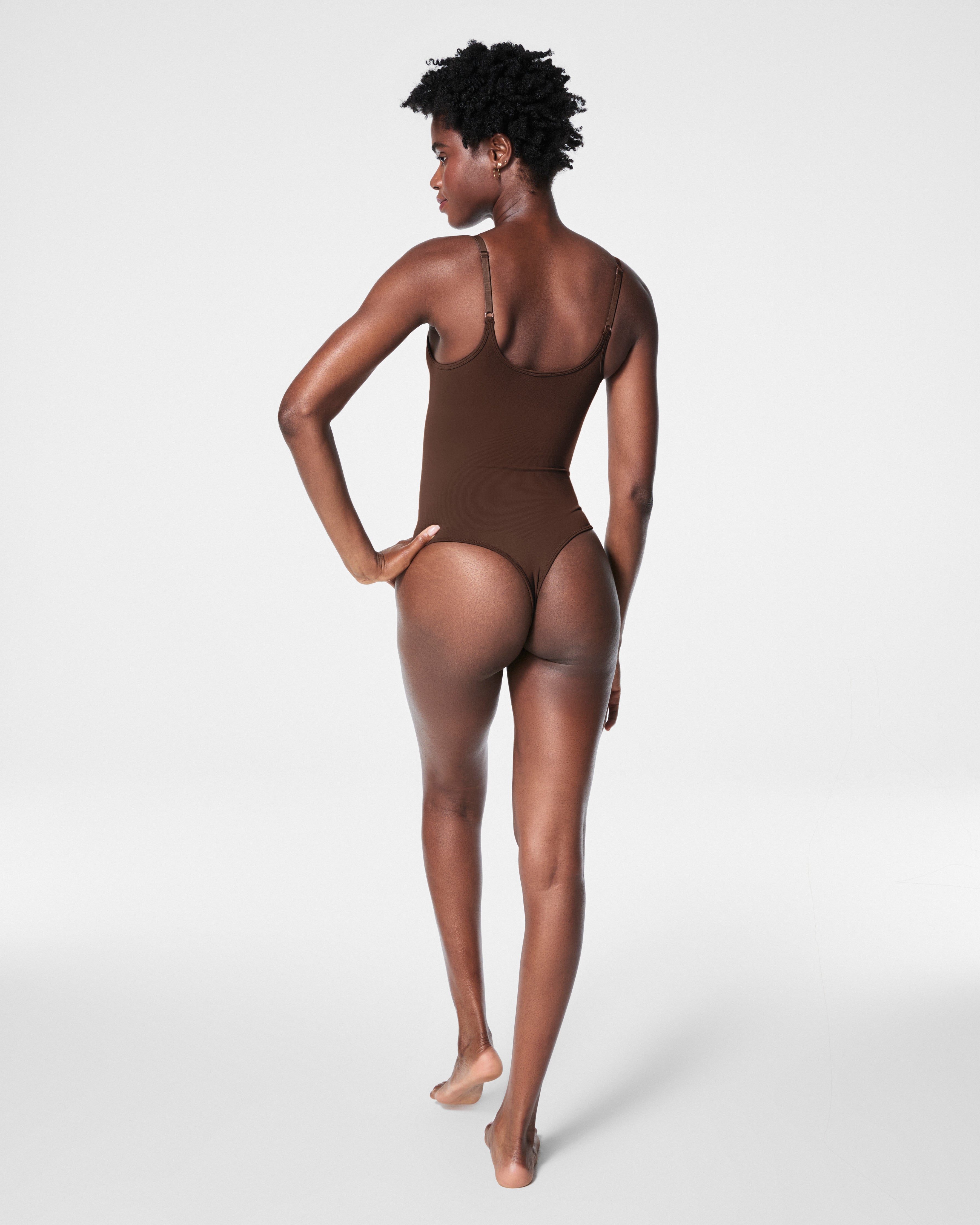 SPANXsculpt™ Seamless Power Thong Bodysuit  Chestnut Brown