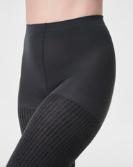 SPANXshape™ Rib Knit Shorty Tights  Charcoal Heather Cozy Rib