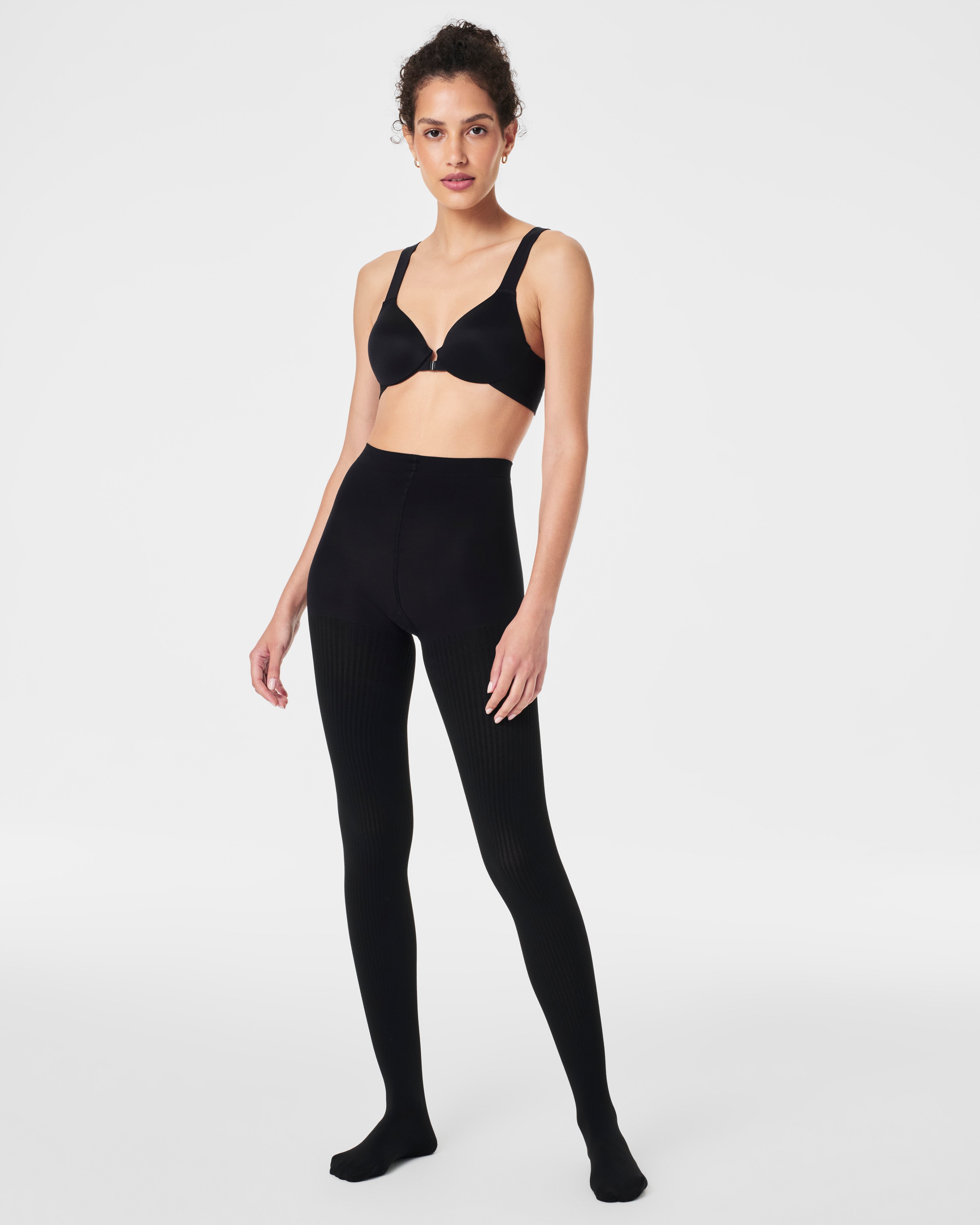SPANXshape™ Rib Knit Shorty Tights  Very Black