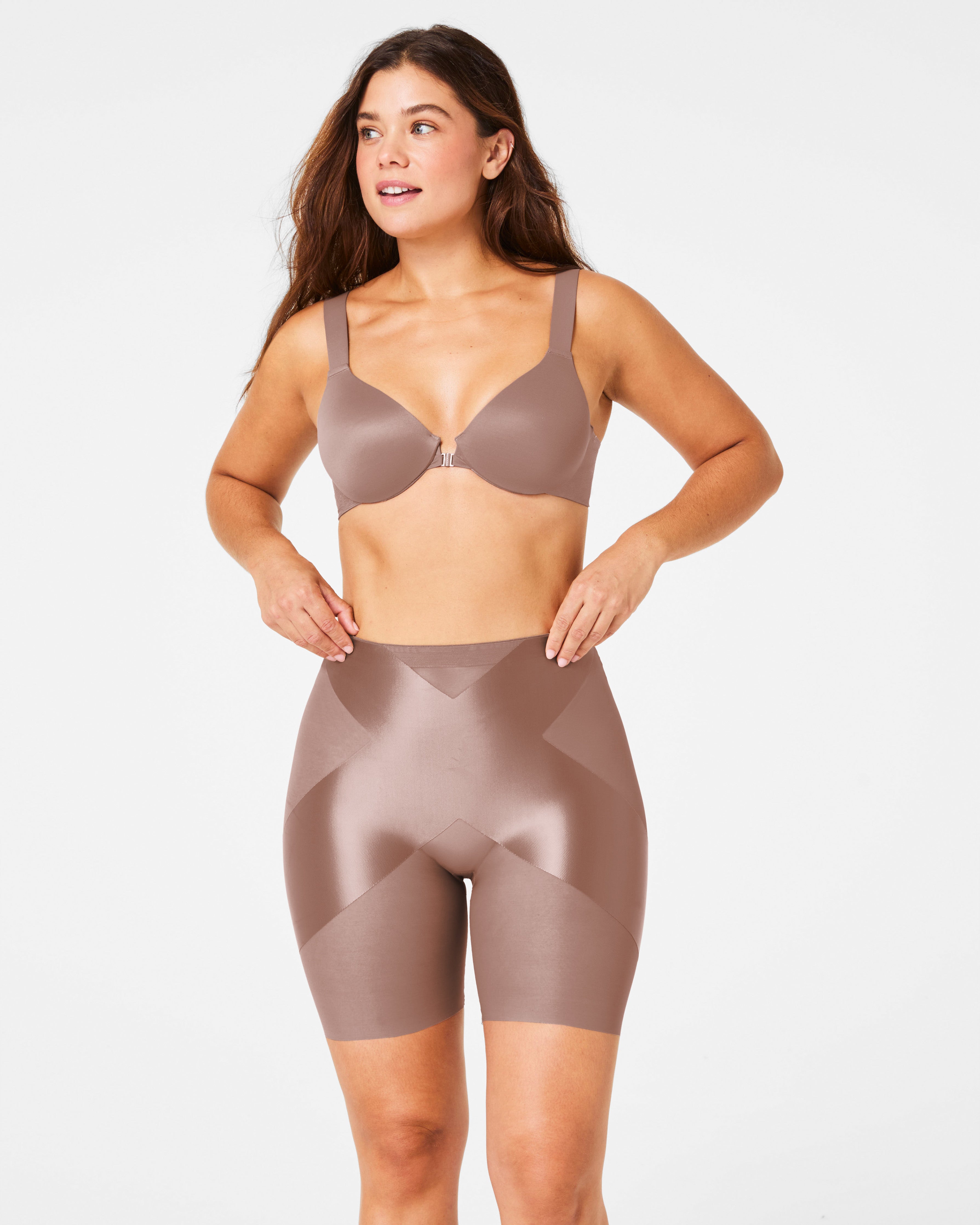 SPANXshape™ Satin-X™ Mid-Thigh Short  Cafe Au Lait