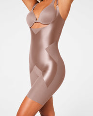 SPANXshape™ Satin-X™ Open-Bust Mid-Thigh Bodysuit  Cafe Au Lait