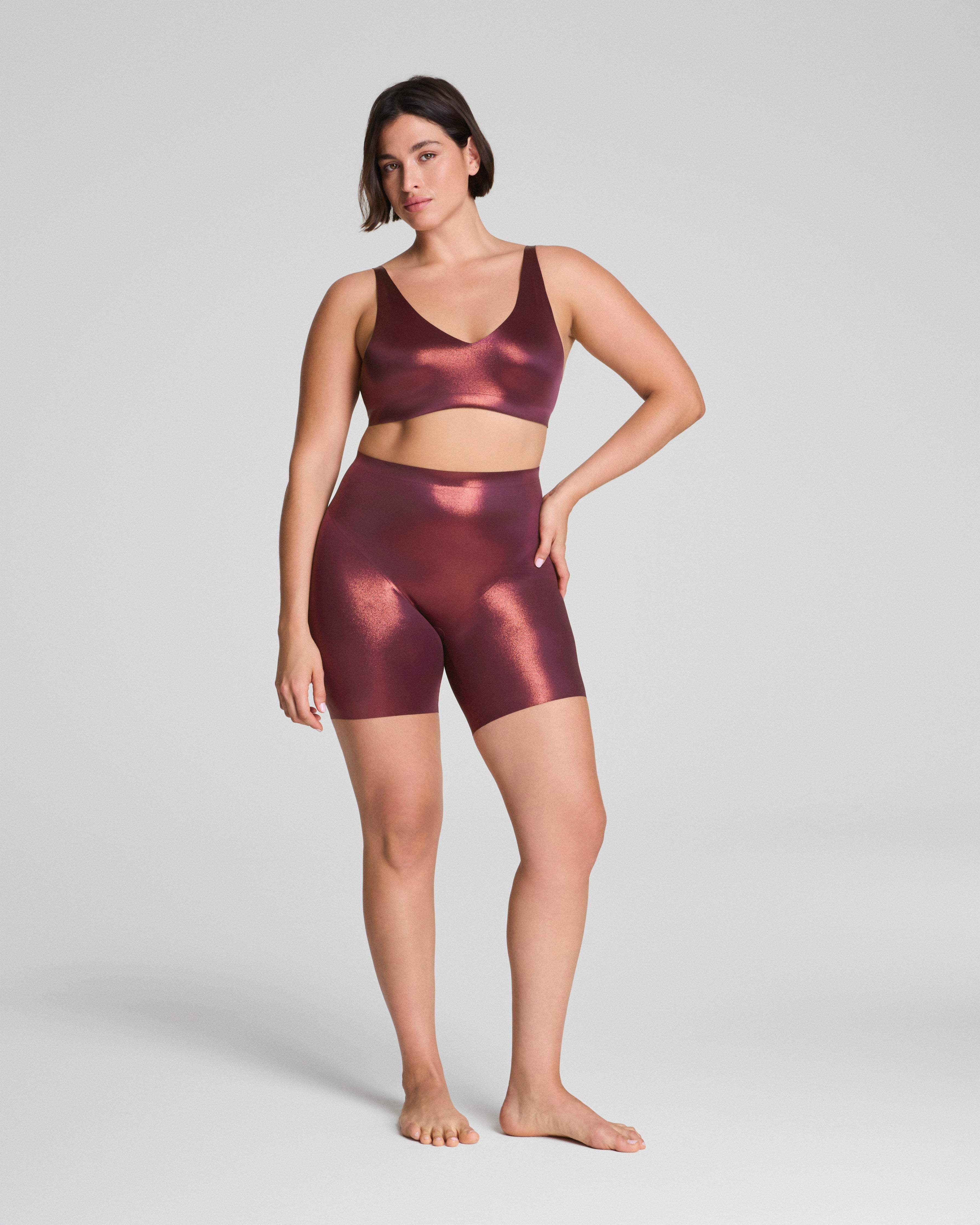 SPANXshape™ LuxeShine Mid-Thigh Short  Plum Berry Shimmer
