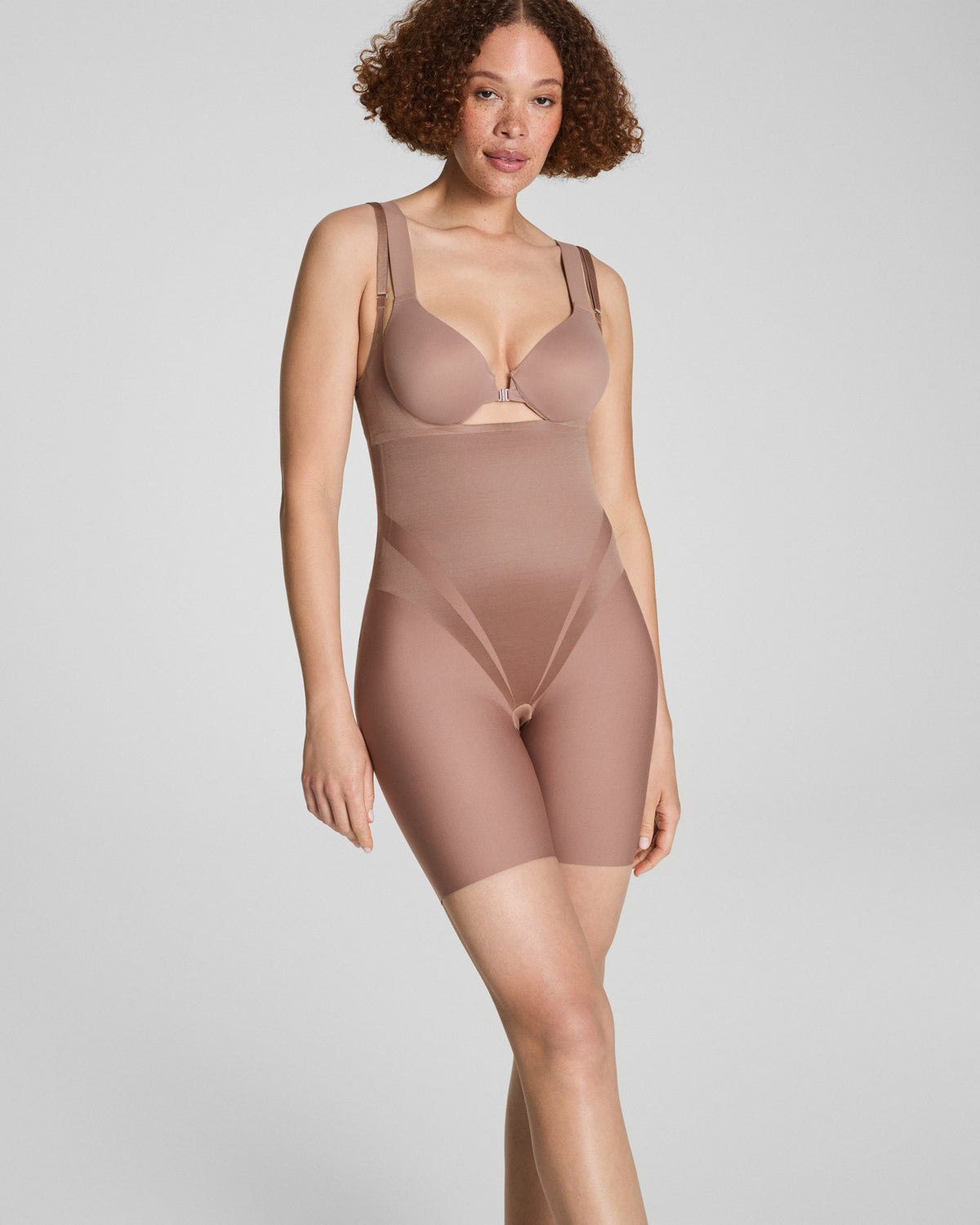 SPANXsupersculpt™ Transform Open-Bust Mid-Thigh Bodysuit  Cafe Au Lait