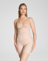 SPANXsupersculpt™ Transform Open-Bust Mid-Thigh Bodysuit  Champagne Beige