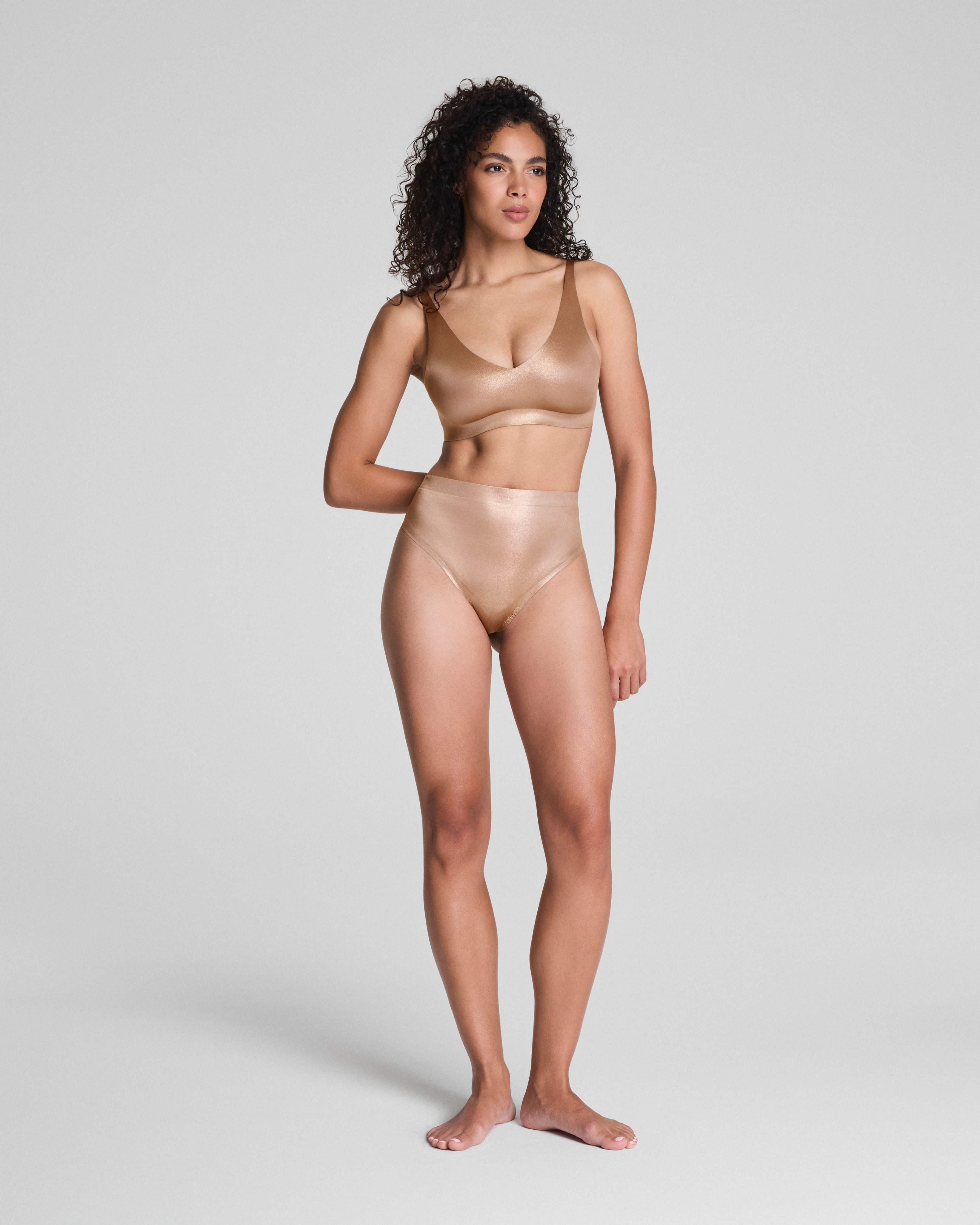 SPANXshape™ LuxeShine Thong  Cafe Au Lait Shimmer