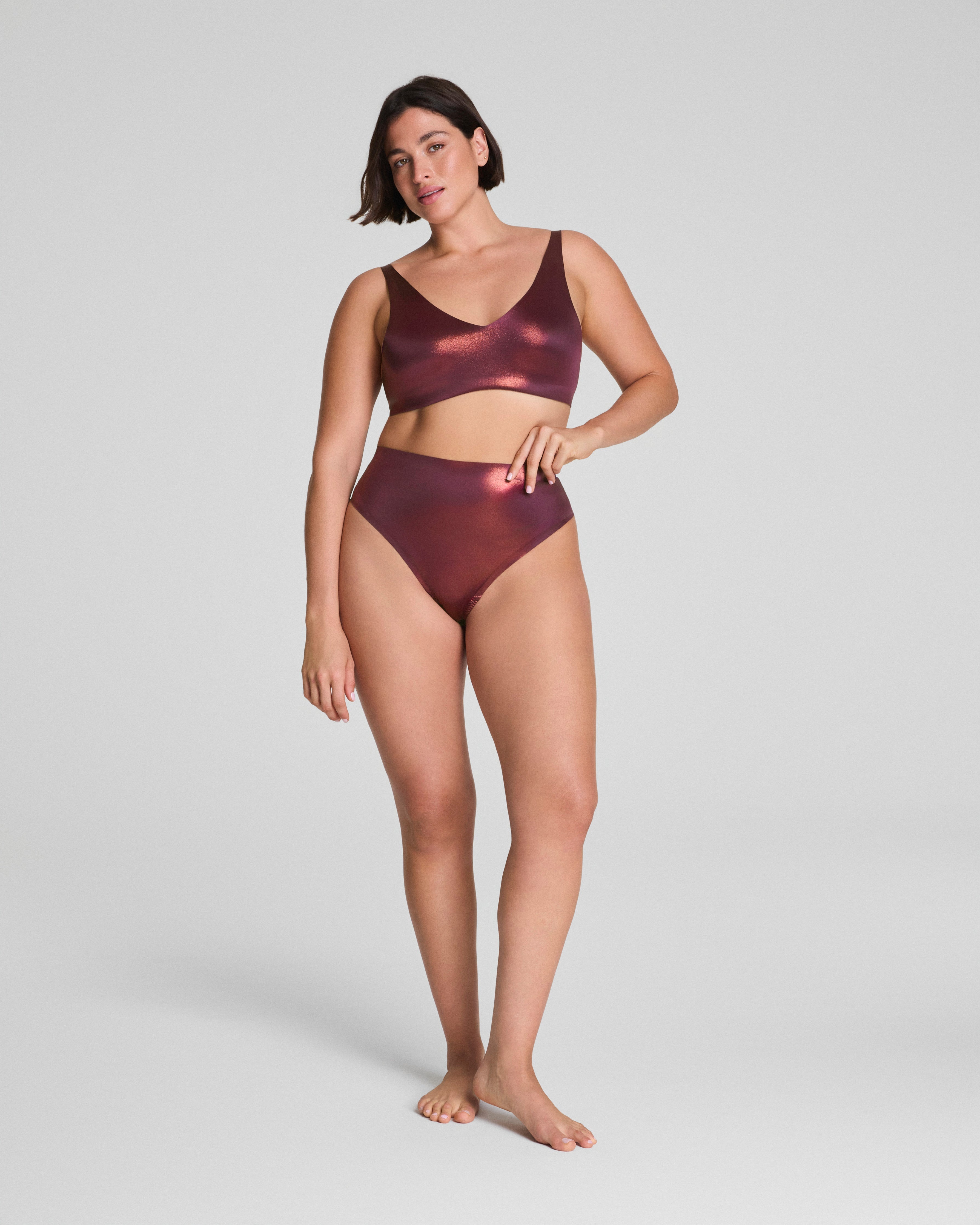 SPANXshape™ LuxeShine Thong  Plum Berry Shimmer