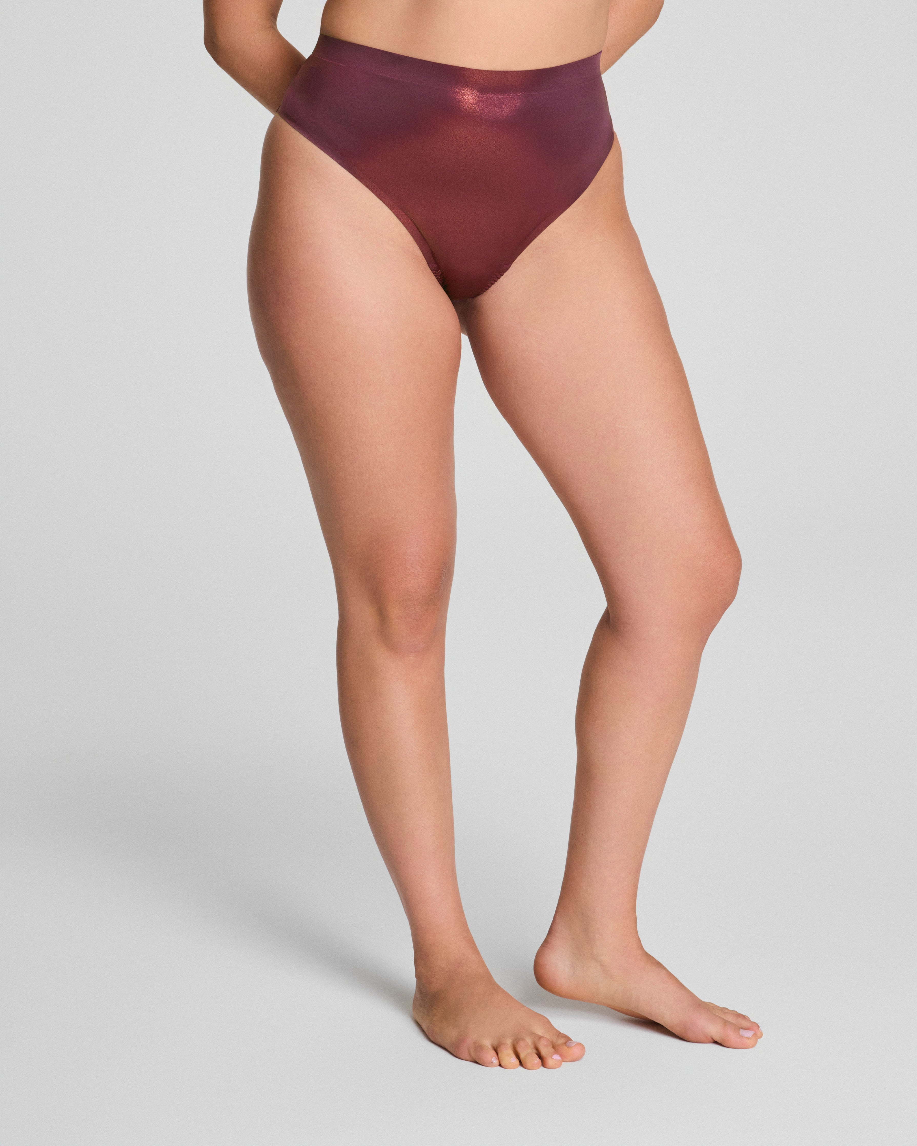 SPANXshape™ LuxeShine Thong  Plum Berry Shimmer