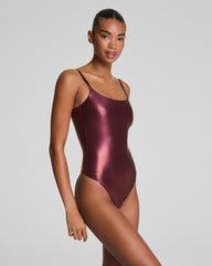 SPANXshape™ LuxeShine Cami Thong Bodysuit  Plum Berry Shimmer