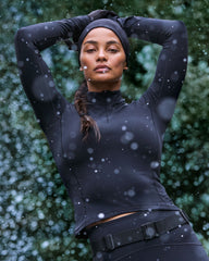 SPANX® Get Moving Brushed Contour Half Zip  Very Black