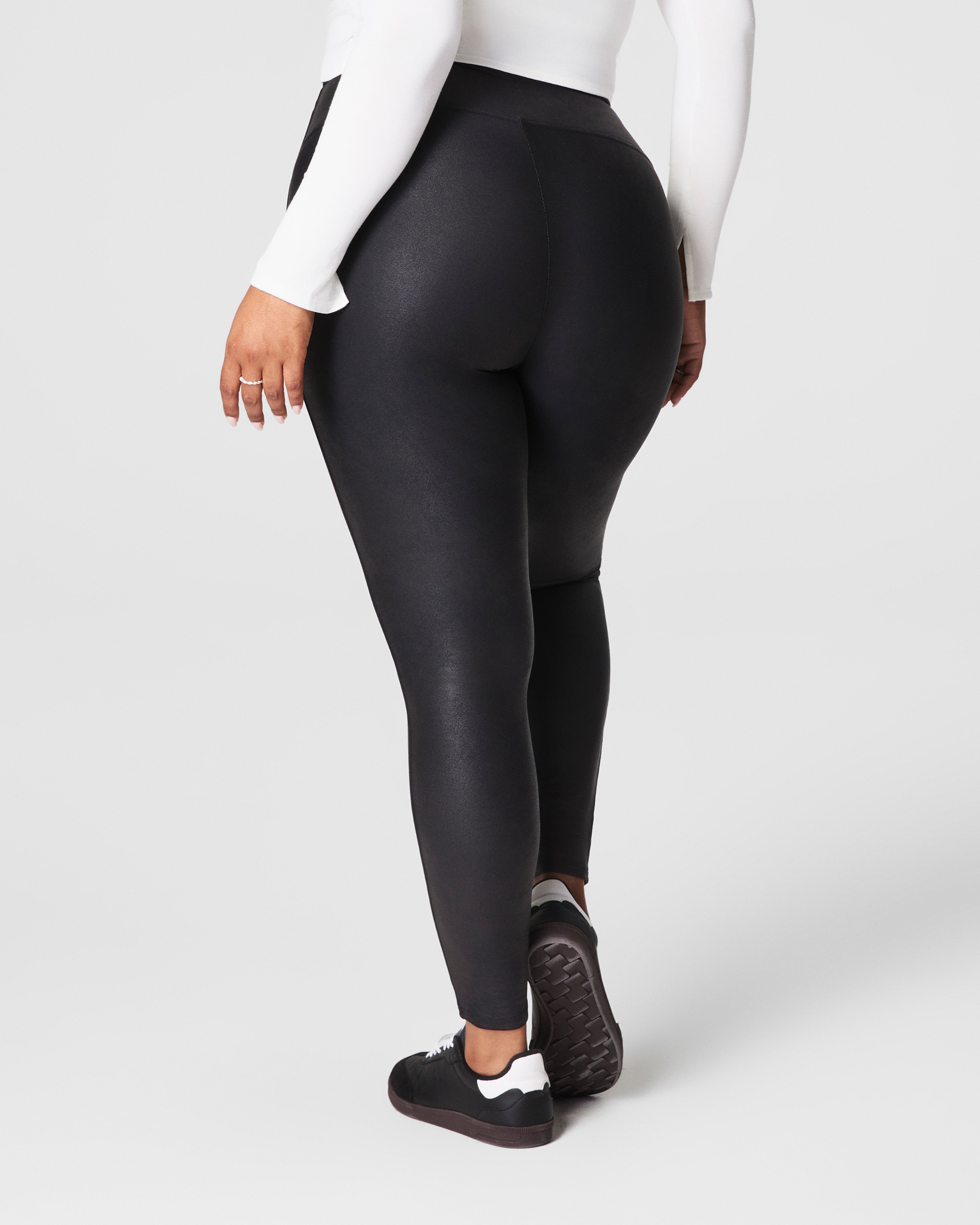SPANXshape™ Faux Leather Fleece Lined Leggings  Black