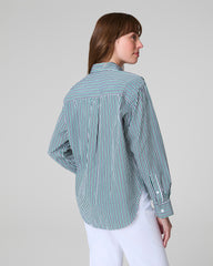 SPANX® Poplin Oversized Button-Up Shirt  Classic White/Timeless Navy/Ivy