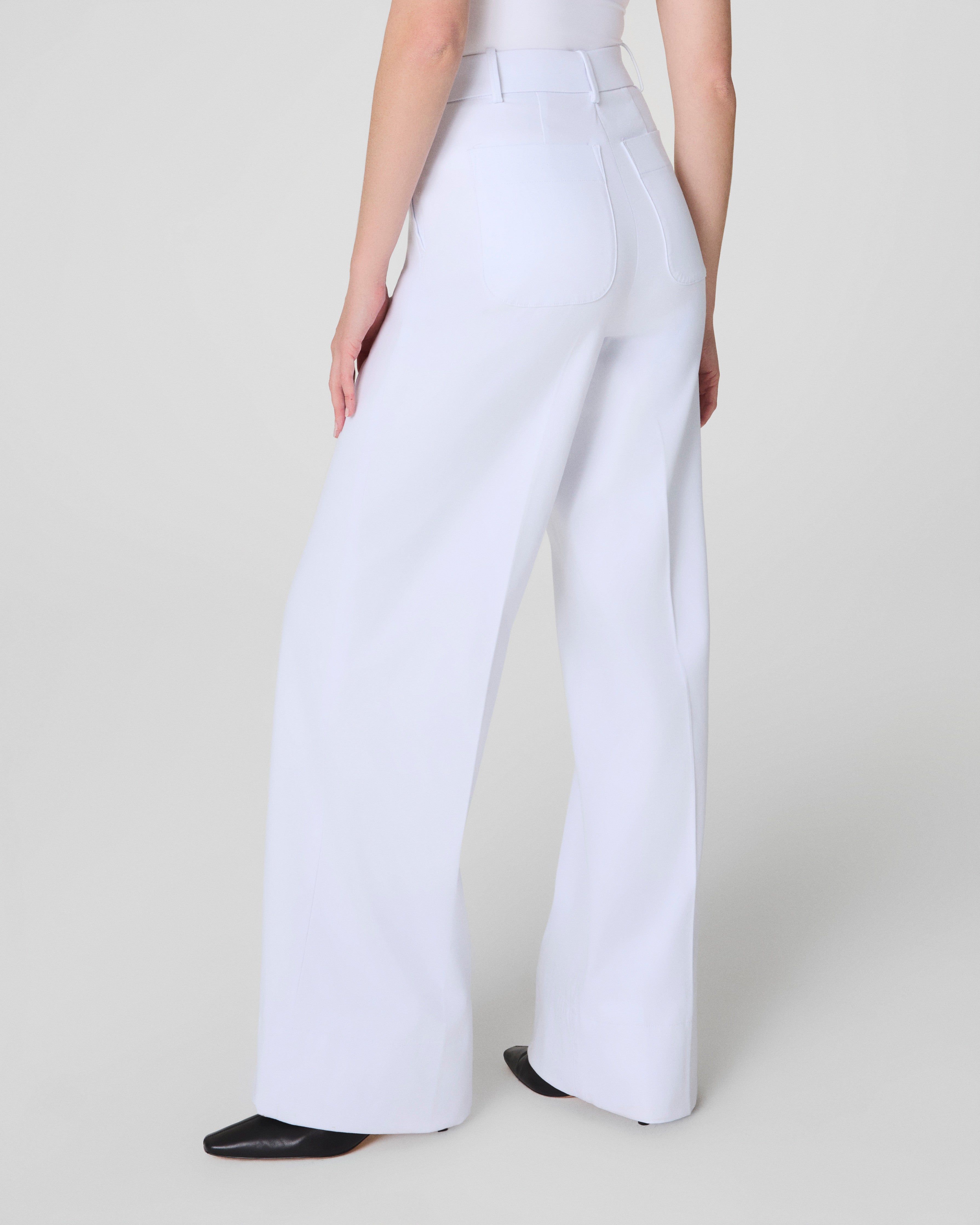 SPANXsupersmooth™ Stretch Twill Wide Leg Pant  Classic White