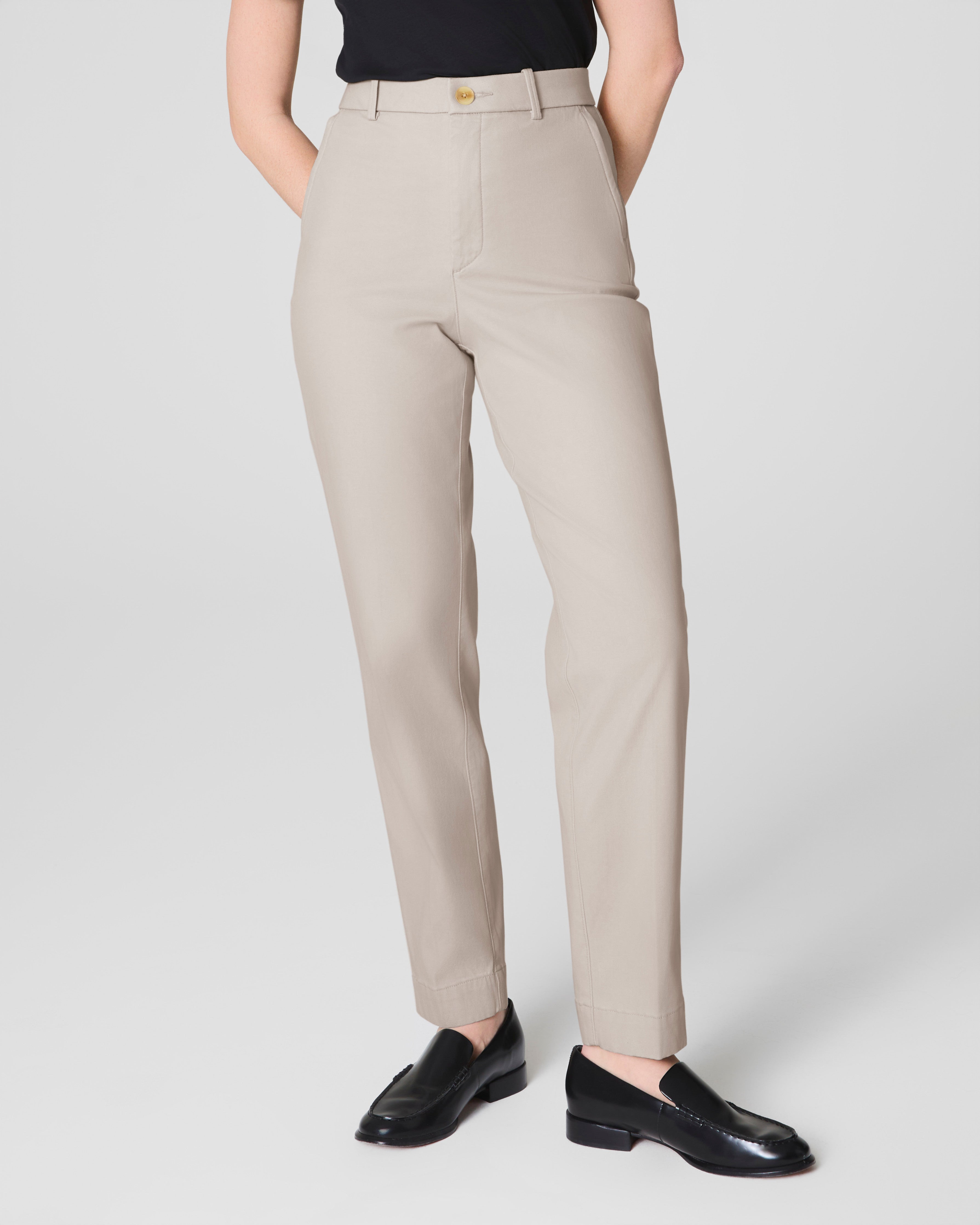 SPANXsupersmooth™ Stretch Twill Slim Straight Pant  Bone