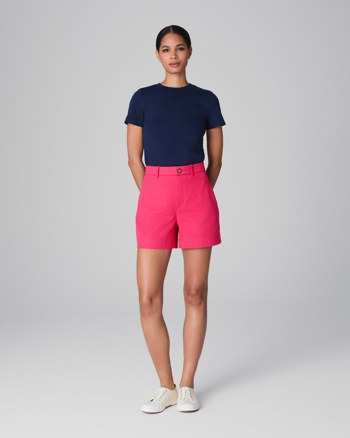 SPANXsupersmooth™ Stretch Twill Short, 5"  Tulip