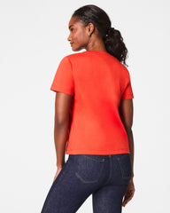 SPANX® Cotton V-Neck Tee  Poppy
