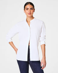 SPANX® Poplin Button-Up Tunic  Classic White