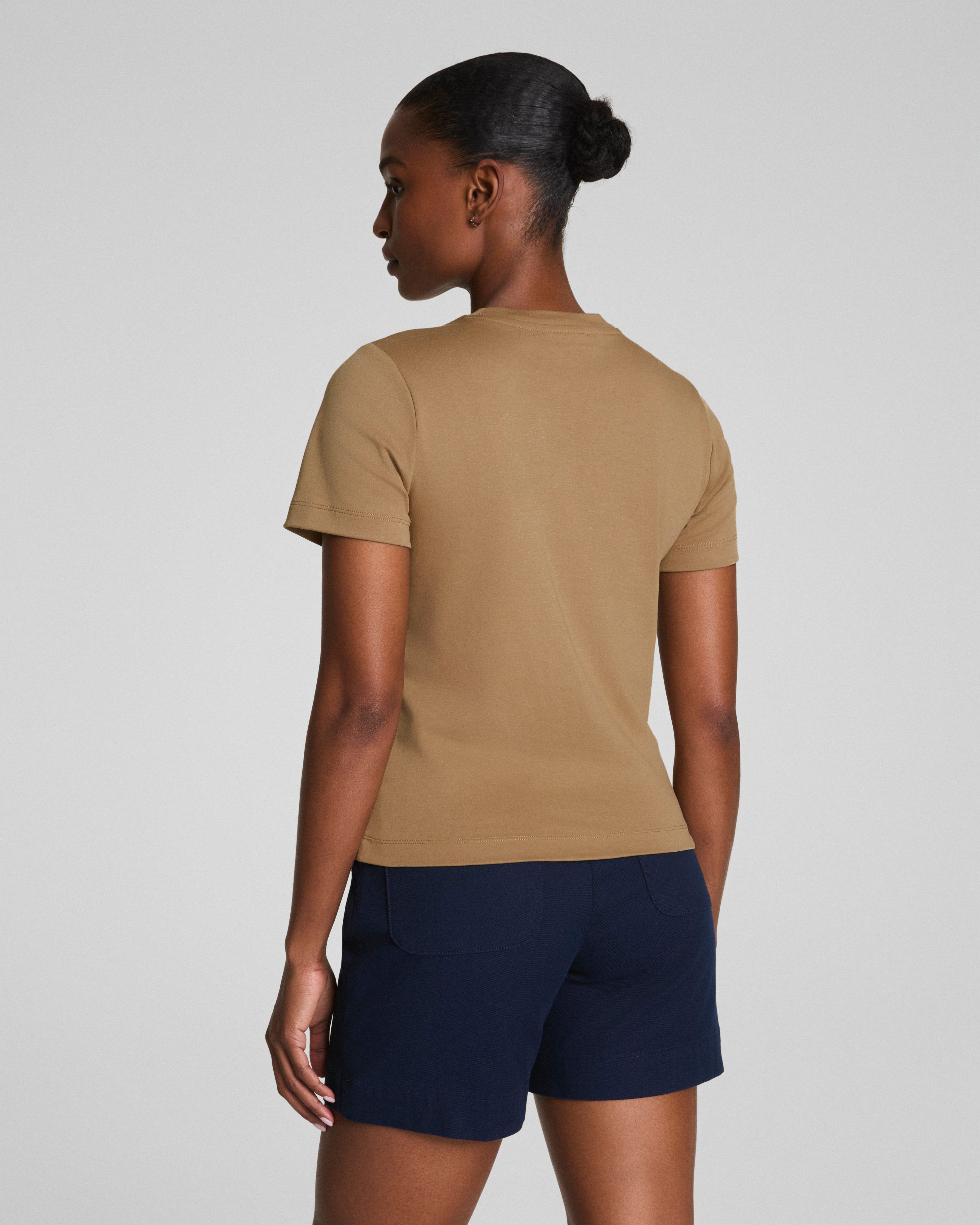 SPANX® Cotton Crewneck Tee  Barley