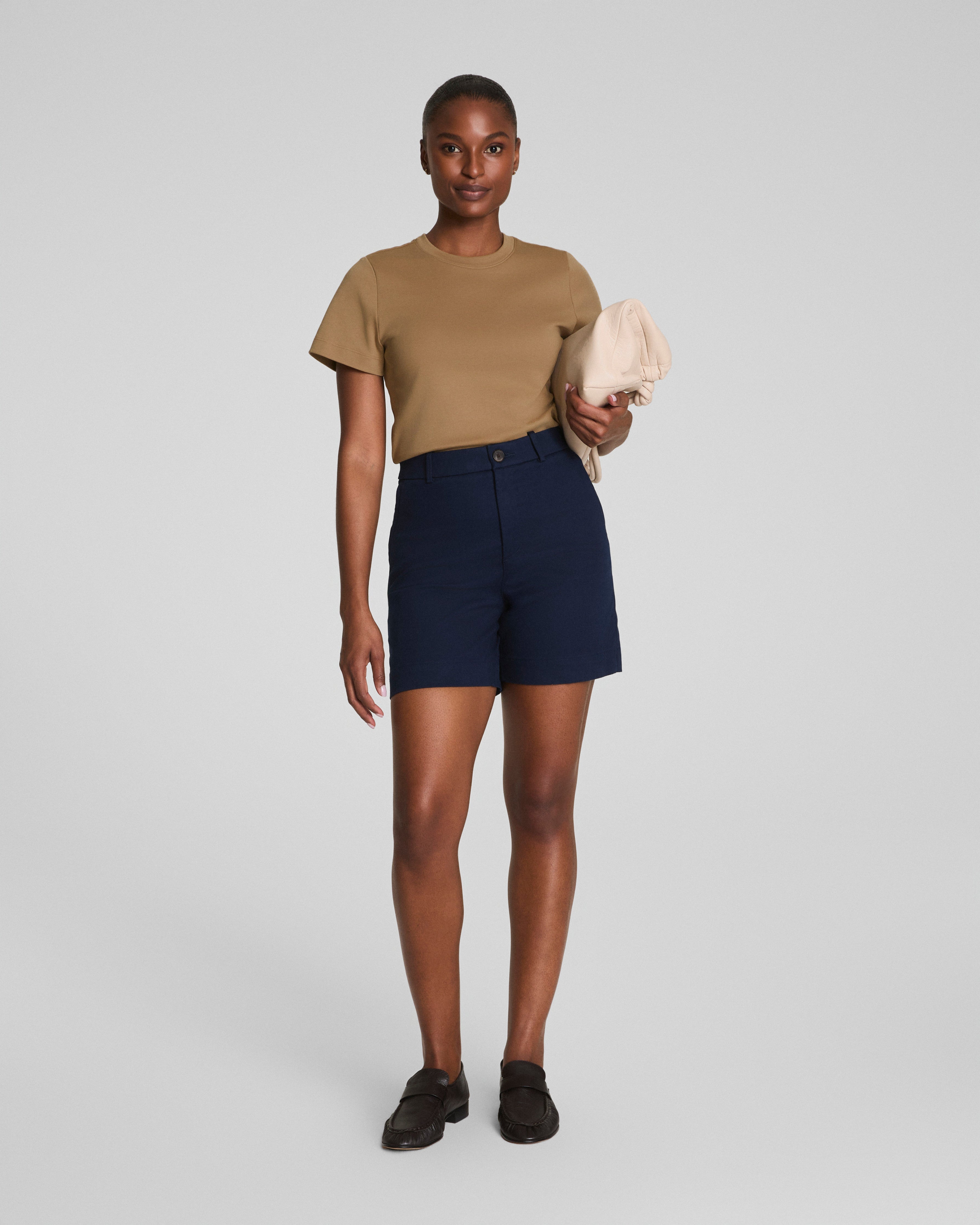 SPANX® Cotton Crewneck Tee  Barley