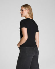 SPANX® Cotton Crewneck Tee  Classic Black