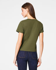 SPANX® Cotton Crewneck Tee  Dark Pine
