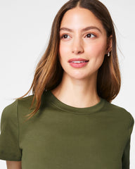SPANX® Cotton Crewneck Tee  Dark Pine